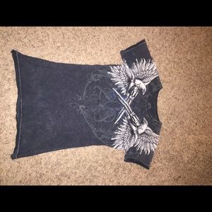 Sinful black shirt sleeve t-shirt